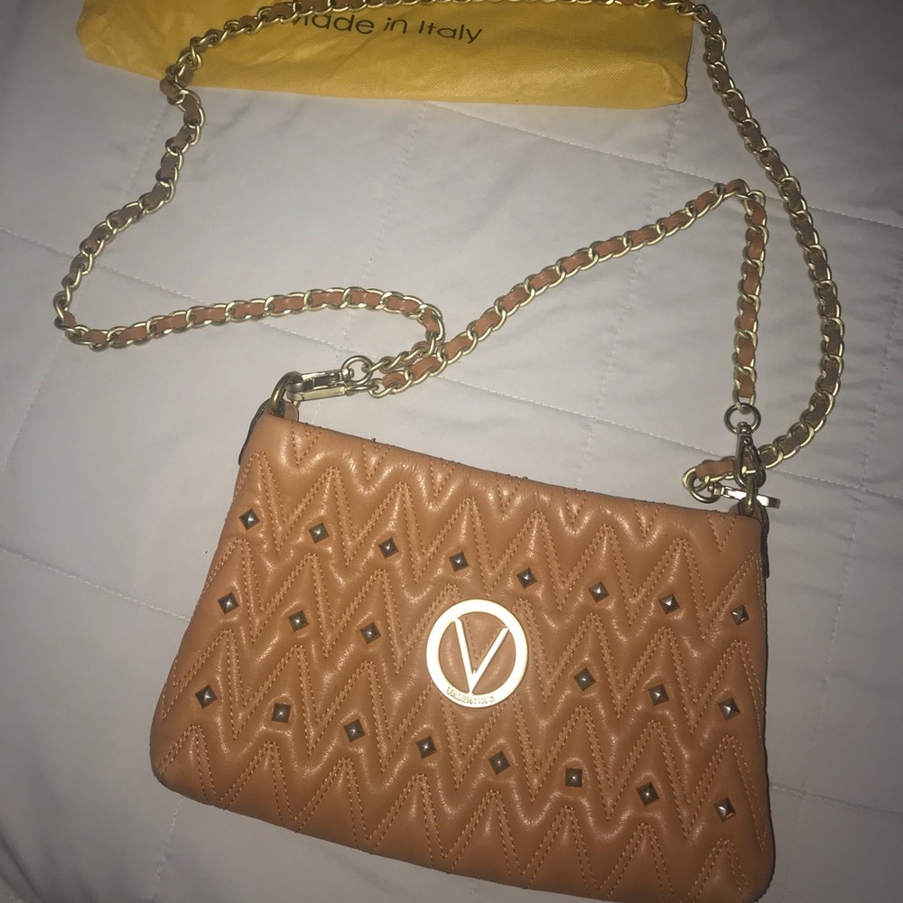 Valentino brown cognac crossbody purse bag